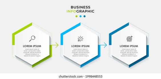 Vector Infographic design business template with icons and 3 options or steps. Can be used for process diagram, presentations, workflow layout, banner, flow chart, info graph