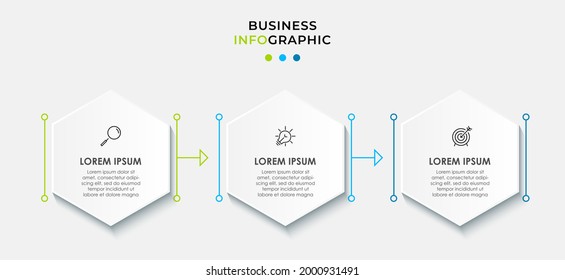 Vector Infographic design business template with icons and 3 options or steps. Can be used for process diagram, presentations, workflow layout, banner, flow chart, info graph