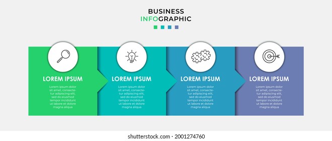 Vector Infographic design business template with icons and 4 options or steps. Can be used for process diagram, presentations, workflow layout, banner, flow chart, info graph