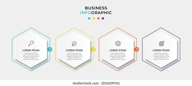 Vector Infographic design business template with icons and 4 options or steps. Can be used for process diagram, presentations, workflow layout, banner, flow chart, info graph
