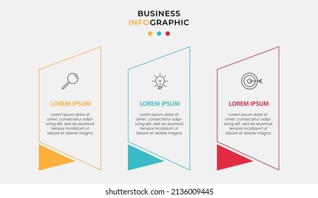 Vector Infographic design business template with icons and 3 options or steps. Can be used for process diagram, presentations, workflow layout, banner, flow chart, info graph