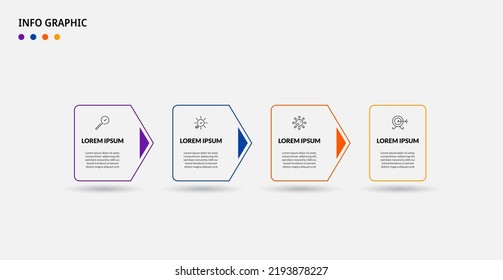 Vector Infographic design business template with icons and 4 options or steps. Can be used for process diagram, presentations, workflow layout, banner, flow chart, info graph
