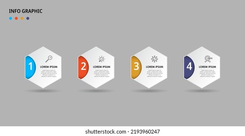 Vector Infographic design business template with icons and 4 options or steps. Can be used for process diagram, presentations, workflow layout, banner, flow chart, info graph