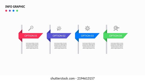 Vector Infographic design business template with icons and 4 options or steps. Can be used for process diagram, presentations, workflow layout, banner, flow chart, info graph