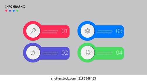 Vector Infographic design business template with icons and 4 options or steps. Can be used for process diagram, presentations, workflow layout, banner, flow chart, info graph