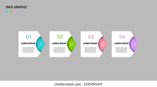 Vector Infographic design business template with icons and 4 options or steps. Can be used for process diagram, presentations, workflow layout, banner, flow chart, info graph