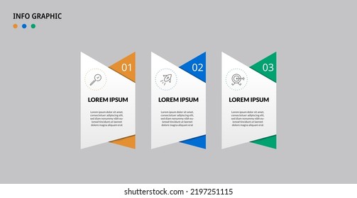 Vector Infographic design business template with icons and 3 options or steps. Can be used for process diagram, presentations, workflow layout, banner, flow chart, info graph