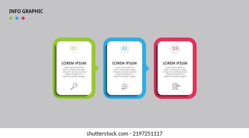 Vector Infographic design business template with icons and 3 options or steps. Can be used for process diagram, presentations, workflow layout, banner, flow chart, info graph
