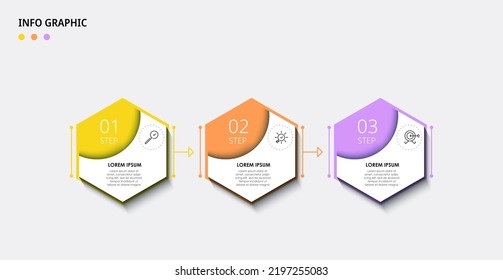 Vector Infographic design business template with icons and 3 options or steps. Can be used for process diagram, presentations, workflow layout, banner, flow chart, info graph