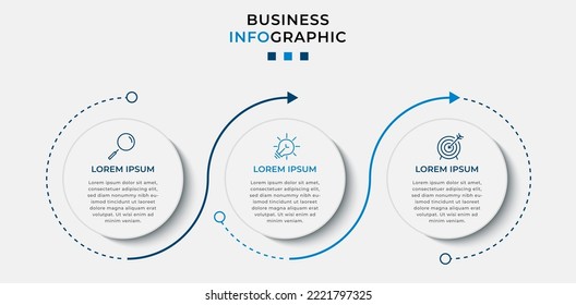 Vector Infographic design business template with icons and 3 options or steps. Can be used for process diagram, presentations, workflow layout, banner, flow chart, info graph