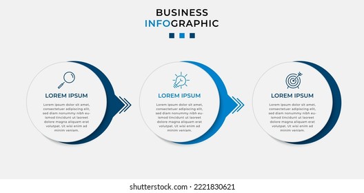 Vector Infographic design business template with icons and 3 options or steps. Can be used for process diagram, presentations, workflow layout, banner, flow chart, info graph