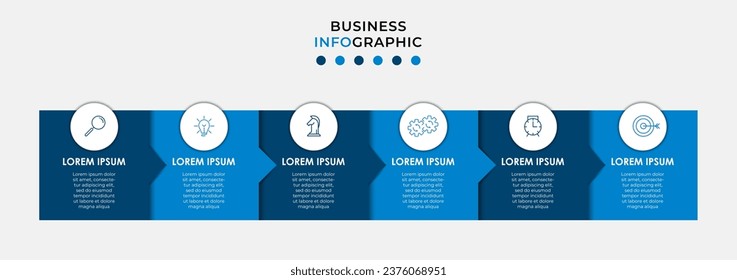 Vector Infographic design business template with icons and 6 options or steps. 