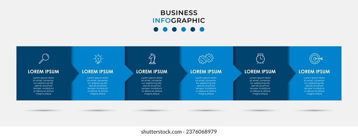 Vector Infographic design business template with icons and 6 options or steps. 