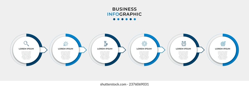 Vector Infographic design business template with icons and 6 options or steps. 