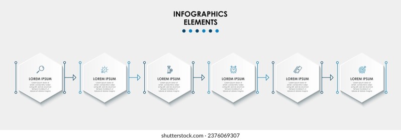 Vector Infographic design business template with icons and 6 options or steps.