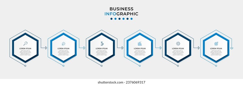 Vector Infographic design business template with icons and 6 options or steps.