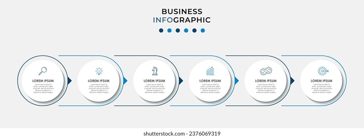 Vector Infographic design business template with icons and 6 options or steps.