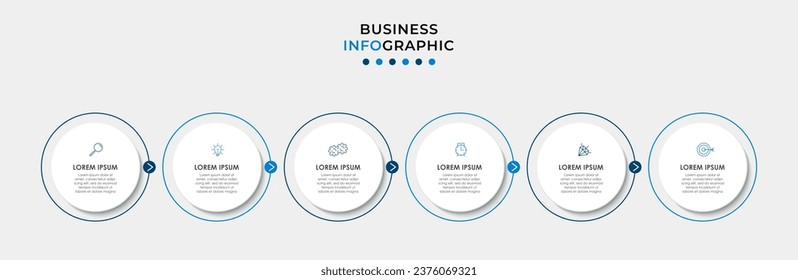 Vector Infographic design business template with icons and 6 options or steps.