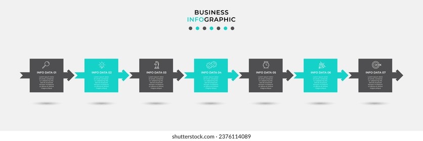 Vector Infographic design business template with icons and 7 options or steps. 