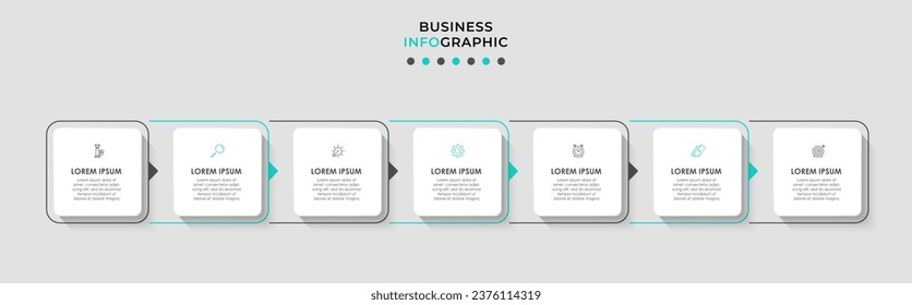 Vector Infographic design business template with icons and 7 options or steps. 