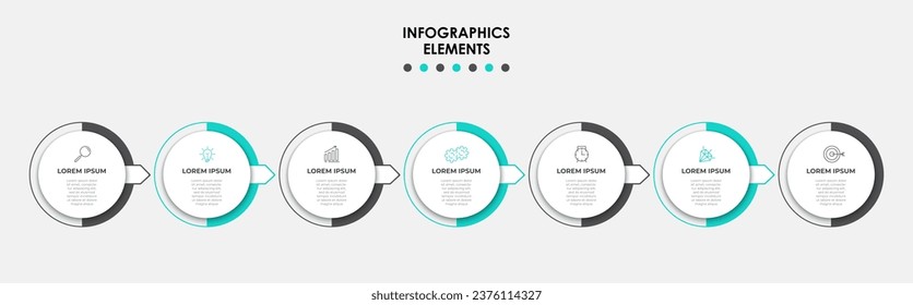 Vector Infographic design business template with icons and 7 options or steps. 