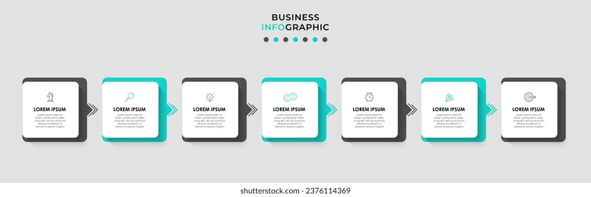 Vector Infographic design business template with icons and 7 options or steps. 