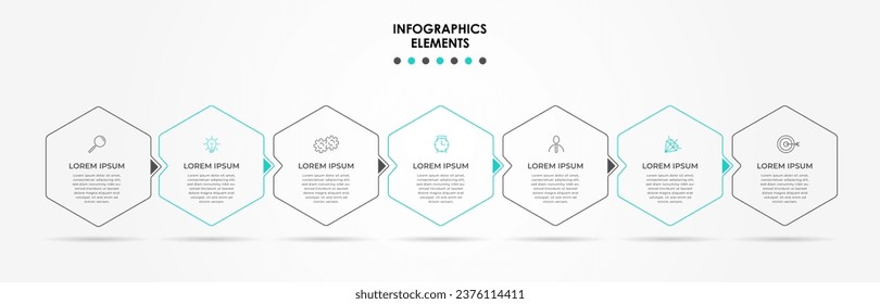Vector Infographic design business template with icons and 7 options or steps. 
