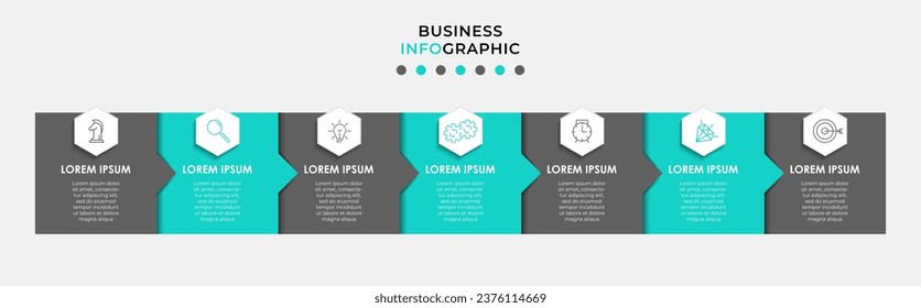 Vector Infographic design business template with icons and 7 options or steps. 