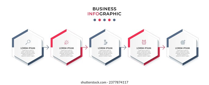 Vector Infographic design business template with icons and 5 options or steps. 