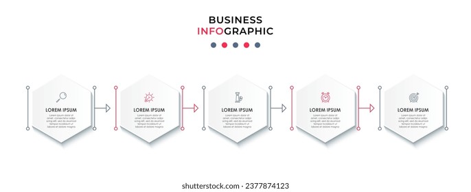 Vector Infographic design business template with icons and 5 options or steps. 
