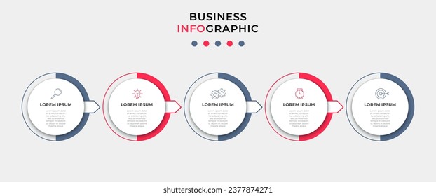 Vector Infographic design business template with icons and 5 options or steps. 