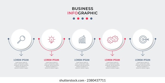 Vector Infographic design business template with icons and 5 options or steps. 