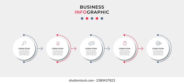 Vector Infographic design business template with icons and 5 options or steps.