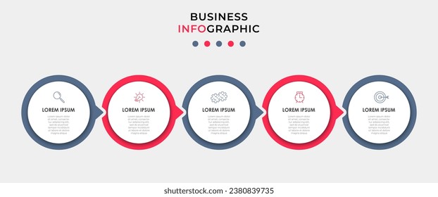 Vector Infografik Design Business Template mit Symbolen und 5 Optionen oder Schritten. 
