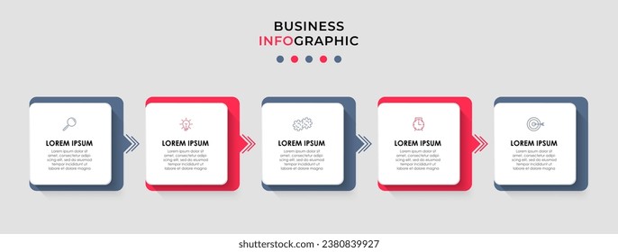 Vector Infographic design business template with icons and 5 options or steps. 