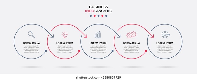 Vector Infographic design business template with icons and 5 options or steps. 