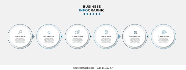 Vector Infographic design business template with icons and 6 options or steps. 