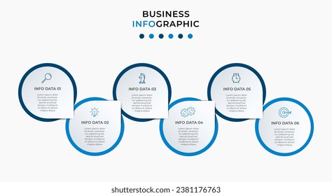Vector Infographic design business template with icons and 6 options or steps. 