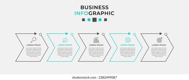 Vector Infographic design business template with icons and 5 options or steps. 