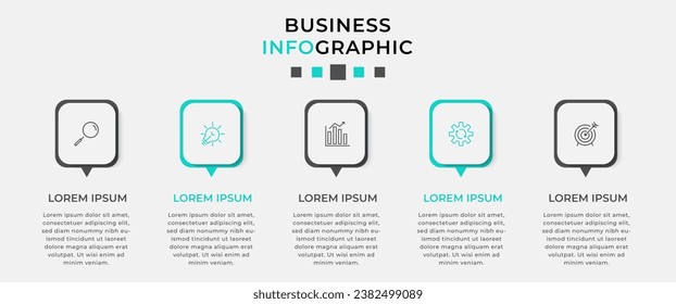 Vector Infographic design business template with icons and 5 options or steps. 