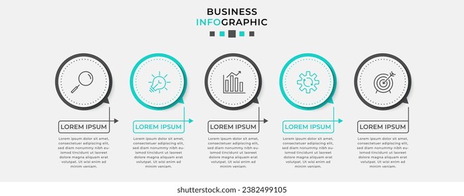 Vector Infographic design business template with icons and 5 options or steps. 