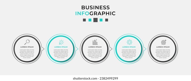 Vector Infografik Design Business Template mit Symbolen und 5 Optionen oder Schritten. 
