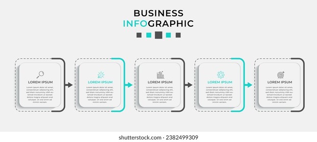 Vector Infographic design business template with icons and 5 options or steps. 