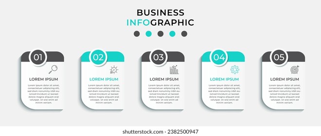 Vector Infographic design business template with icons and 5 options or steps.