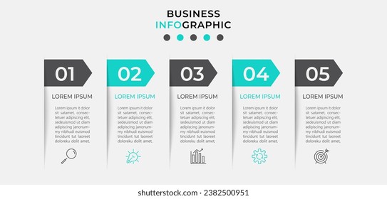Vector Infographic design business template with icons and 5 options or steps.