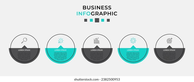Vector Infographic design business template with icons and 5 options or steps.