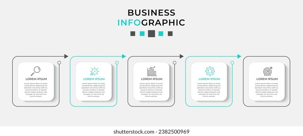 Vector Infographic design business template with icons and 5 options or steps.