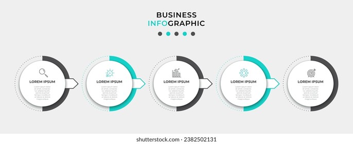 Vector Infographic design business template with icons and 5 options or steps. 