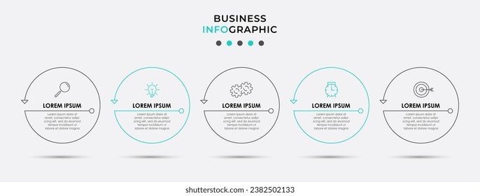 Vector Infografik Design Business Template mit Symbolen und 5 Optionen oder Schritten. 
