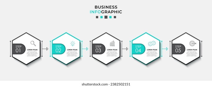Vector Infographic design business template with icons and 5 options or steps. 